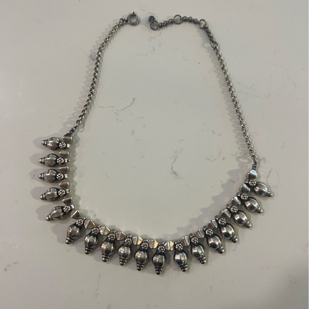 Vintage SCOOTER PARIS Signed Silver Statement Necklace